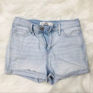 Hollister Light Wash Denim High Rise Shorts Sz 00